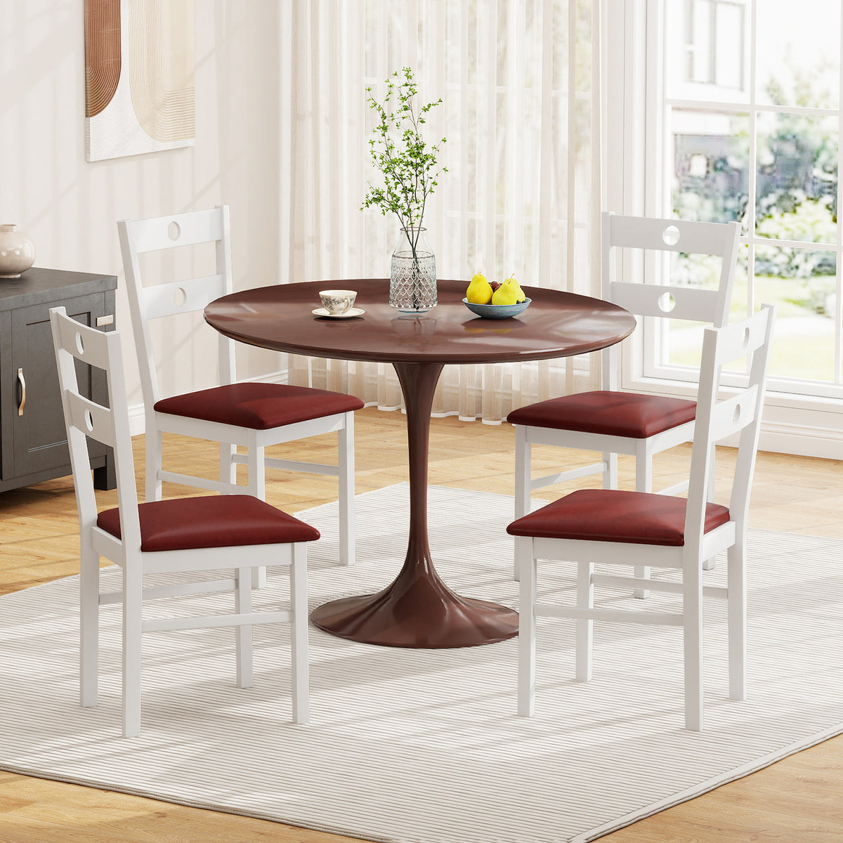 Dining Chairs Set of 2 with Hollowed Backrest