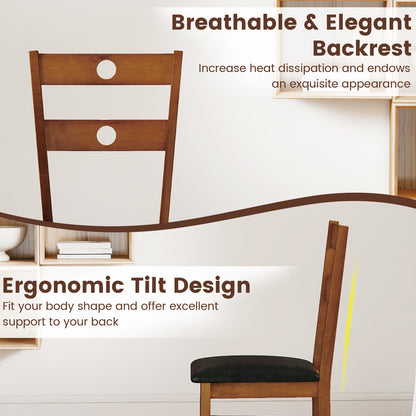Dining Chairs Set of 2 with Hollowed Backrest