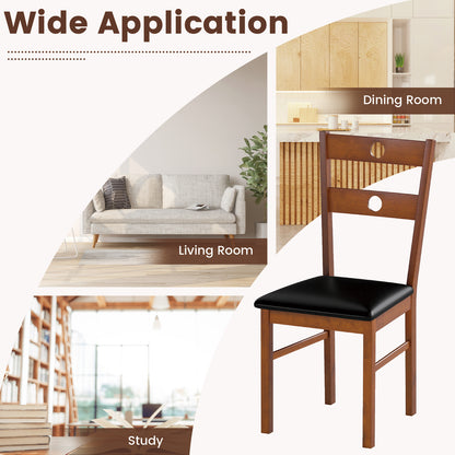 Dining Chairs Set of 2 with Hollowed Backrest
