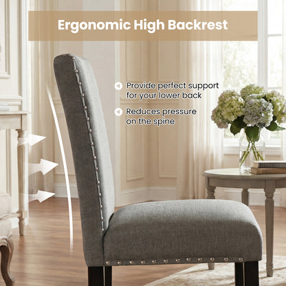 Dining Chairs Set of 4 with Curved Back and Cushioned Seat