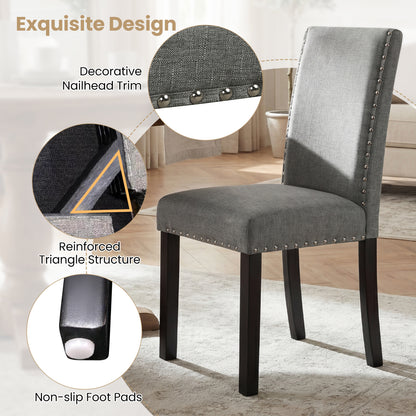 Dining Chairs Set of 4 with Curved Back and Cushioned Seat