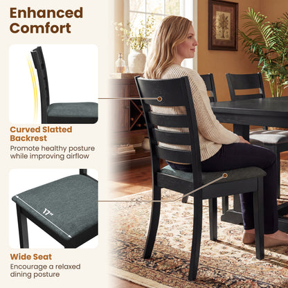 Upholstered Dining Chairs Set of 4 with Rubber Wood Frame