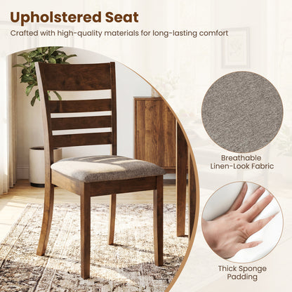 Upholstered Dining Chairs Set of 4 with Rubber Wood Frame