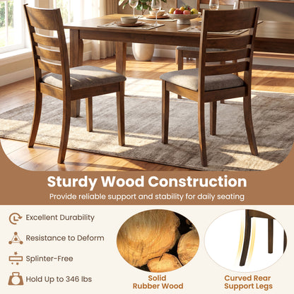 Upholstered Dining Chairs Set of 4 with Rubber Wood Frame
