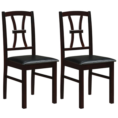 Dining Chairs Set of 2 with Padded Faux Leather Seats