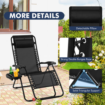 Zero Gravity Folding Lounge Chair with Utility Tray