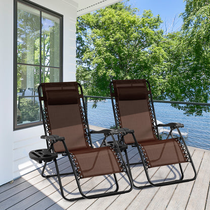 Zero Gravity Folding Lounge Chair with Utility Tray