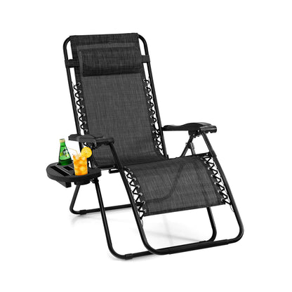 Zero Gravity Folding Lounge Chair with Utility Tray