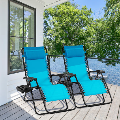 Zero Gravity Folding Lounge Chair with Utility Tray