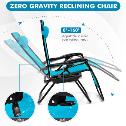 Zero Gravity Folding Lounge Chair with Utility Tray