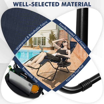 Zero Gravity Folding Lounge Chair with Utility Tray