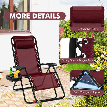 Zero Gravity Folding Lounge Chair with Utility Tray