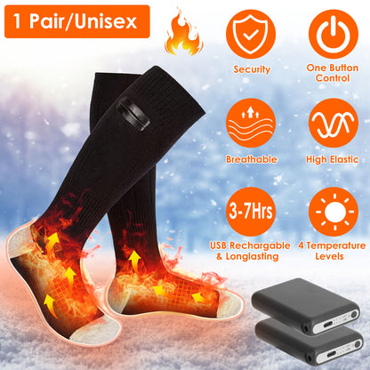 Rechargeable Heated Socks with 4 Temperature Levels