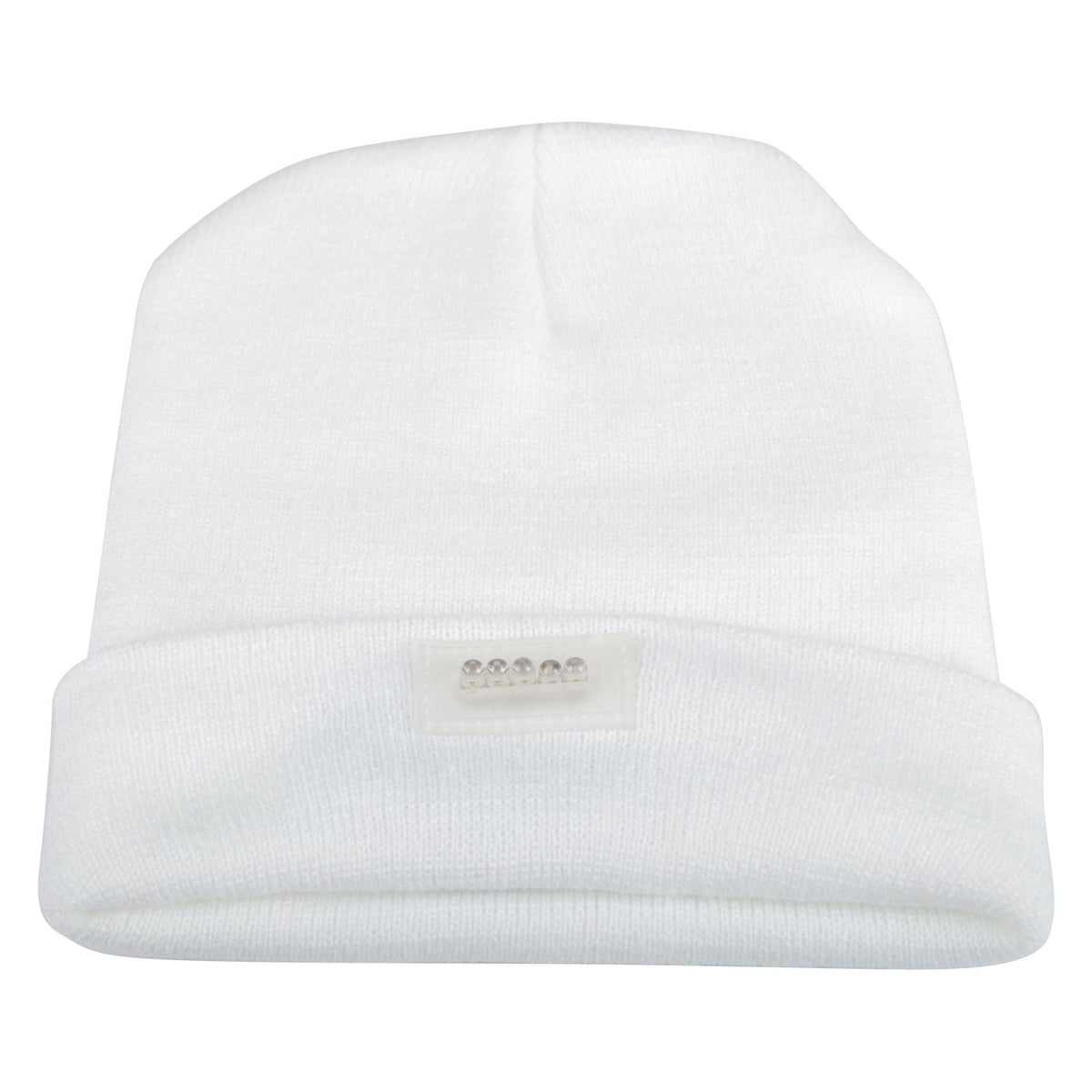 LED Knitted Beanie with Built-In Headlamp for Hands-Free Light