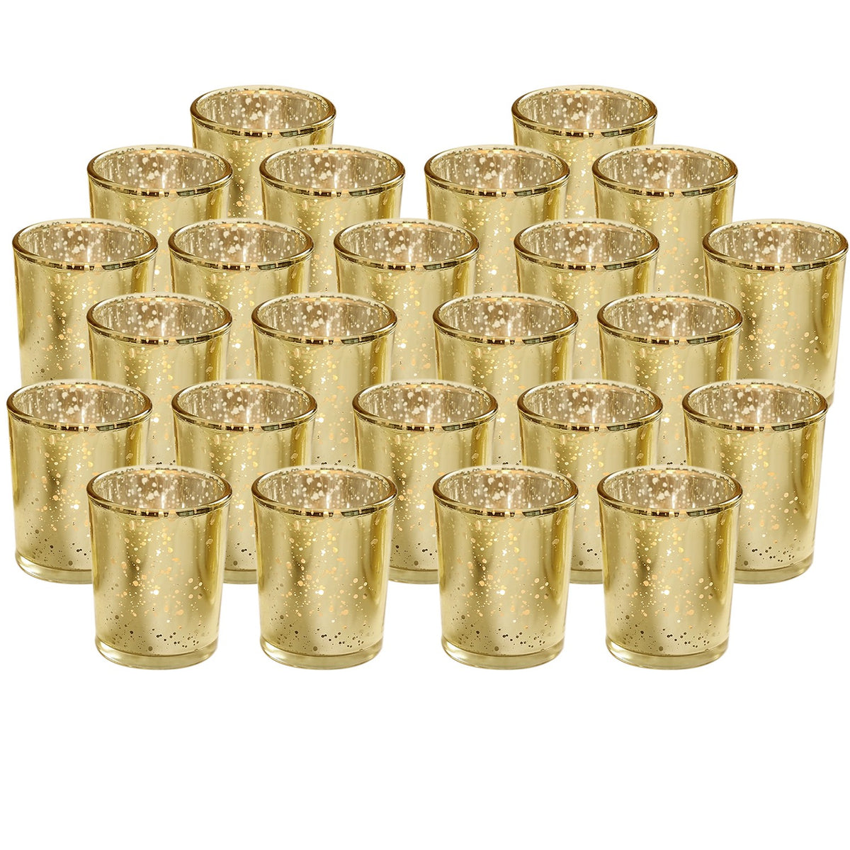 Gold Mercury Glass Votive Candle Holders Set of 24