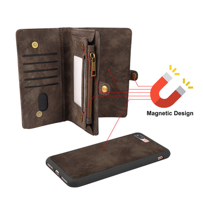 iPhone 7 Plus Wallet Case with Detachable Magnetic Cover