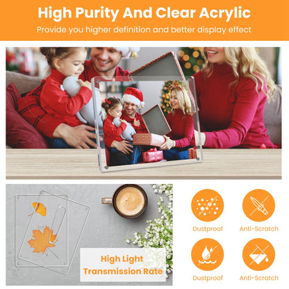 Acrylic Photo Frames 5x7 Inch - Set of 4 Magnetic Frameless