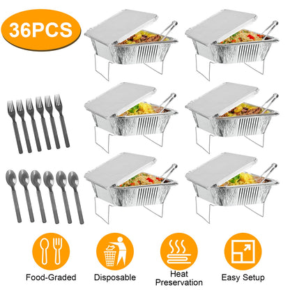 Disposable Chafing Dish Buffet Set - 36 Piece Party Server
