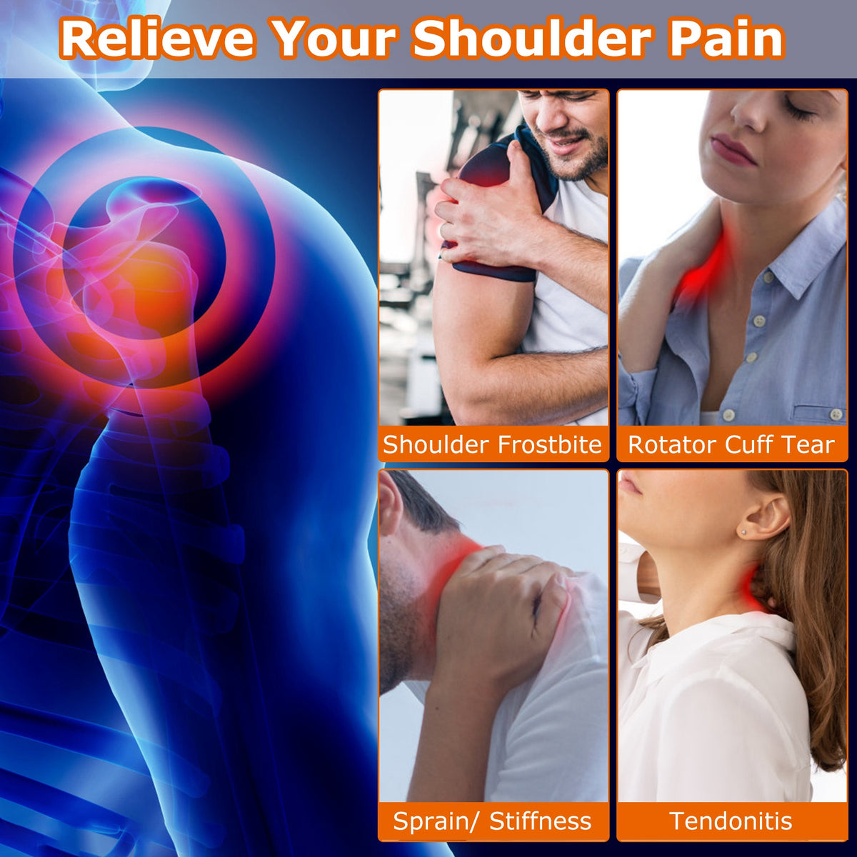 Heated Shoulder Brace Electric Heating Pad Therapy Shoulder Heating Wrap Compression Sleeve for Shoulder Pain Muscle Stiffness Bursitis Tendonitis