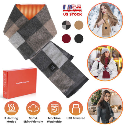 USB Heated Winter Scarf with 3 Temperature Settings