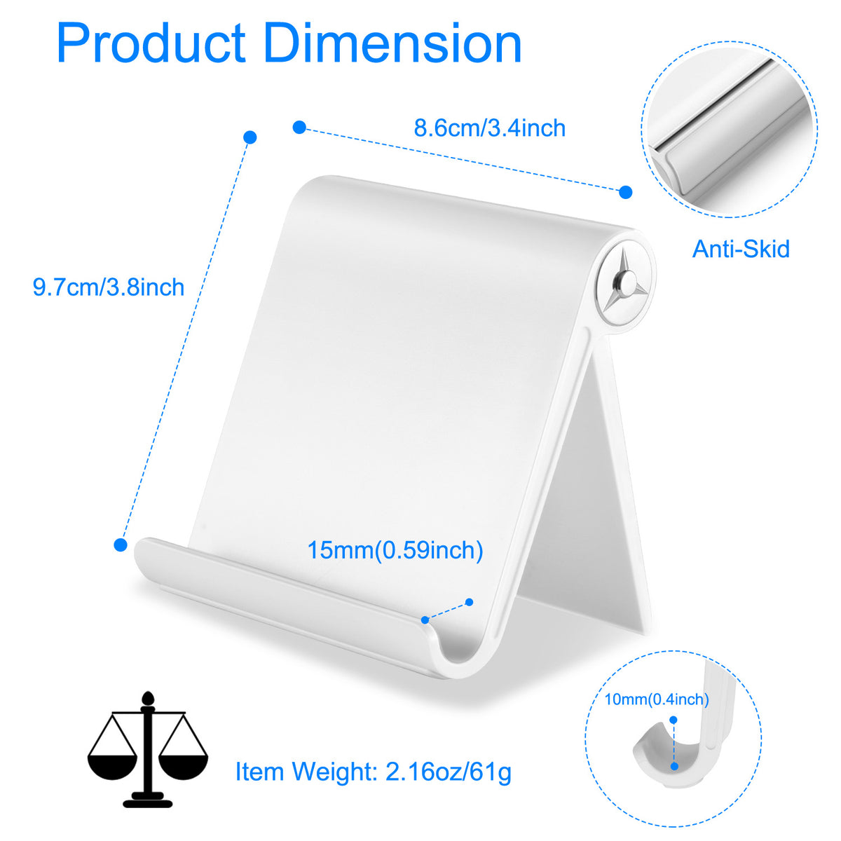 Adjustable Phone Stand for Desk – Multi-Angle Tablet Holder