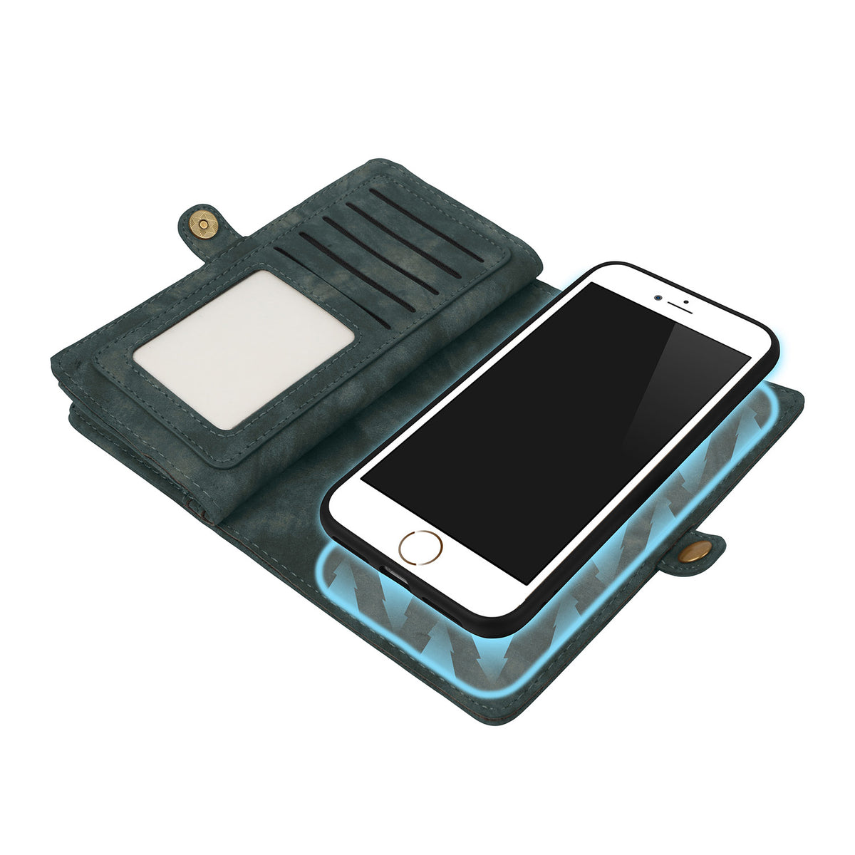 iPhone 6 Wallet Case with Detachable Magnetic Phone Holder