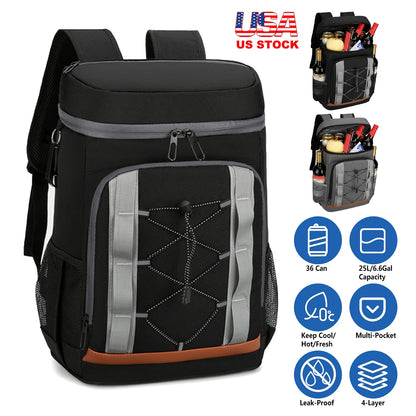 Insulated Cooler Backpack 36 Can Leakproof with Bottle Opener