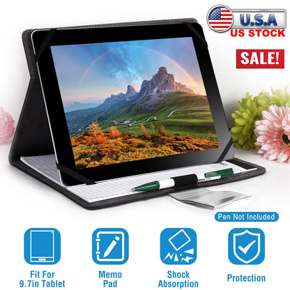 Tablet PC Protector Organizer Case For 9.7in Tablets Business Tablet Portfolio with Notepad Paper