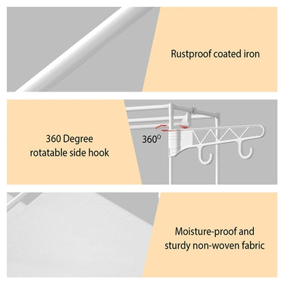 Freestanding Garment Rack with Shelves and Hanging Rods