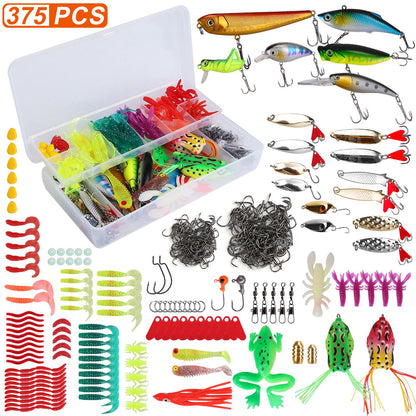 Fishing Lures Kit 375-Piece with Tackle Box