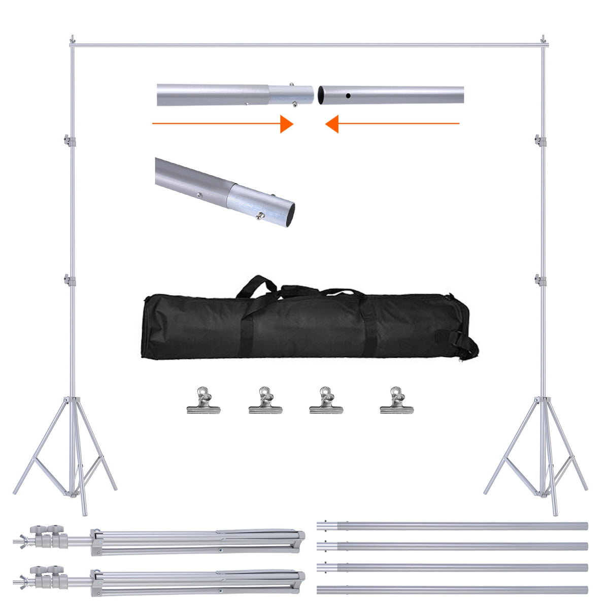 Backdrop Stand 6.5x10ft Adjustable Photography Support System