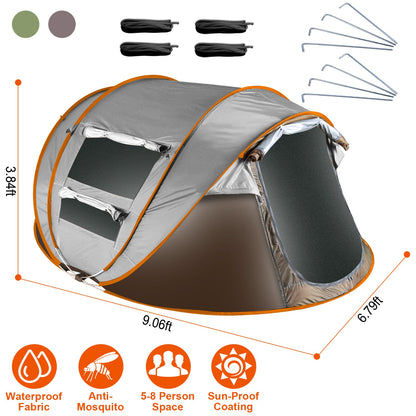 Pop Up Tent 5-8 Person Instant Setup Waterproof Camping Tent