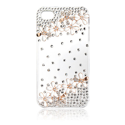 Rhinestone Flower Case for iPhone 4/4S - Clear Protective Cover