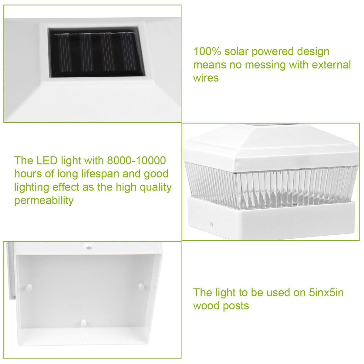 Solar Post Cap Light for 5x5 Inch Fence & Deck Posts