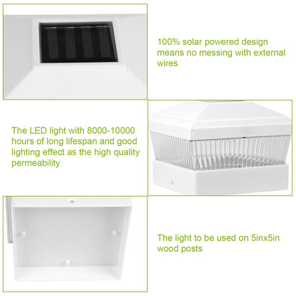 Solar Post Cap Light for 5x5 Inch Fence & Deck Posts
