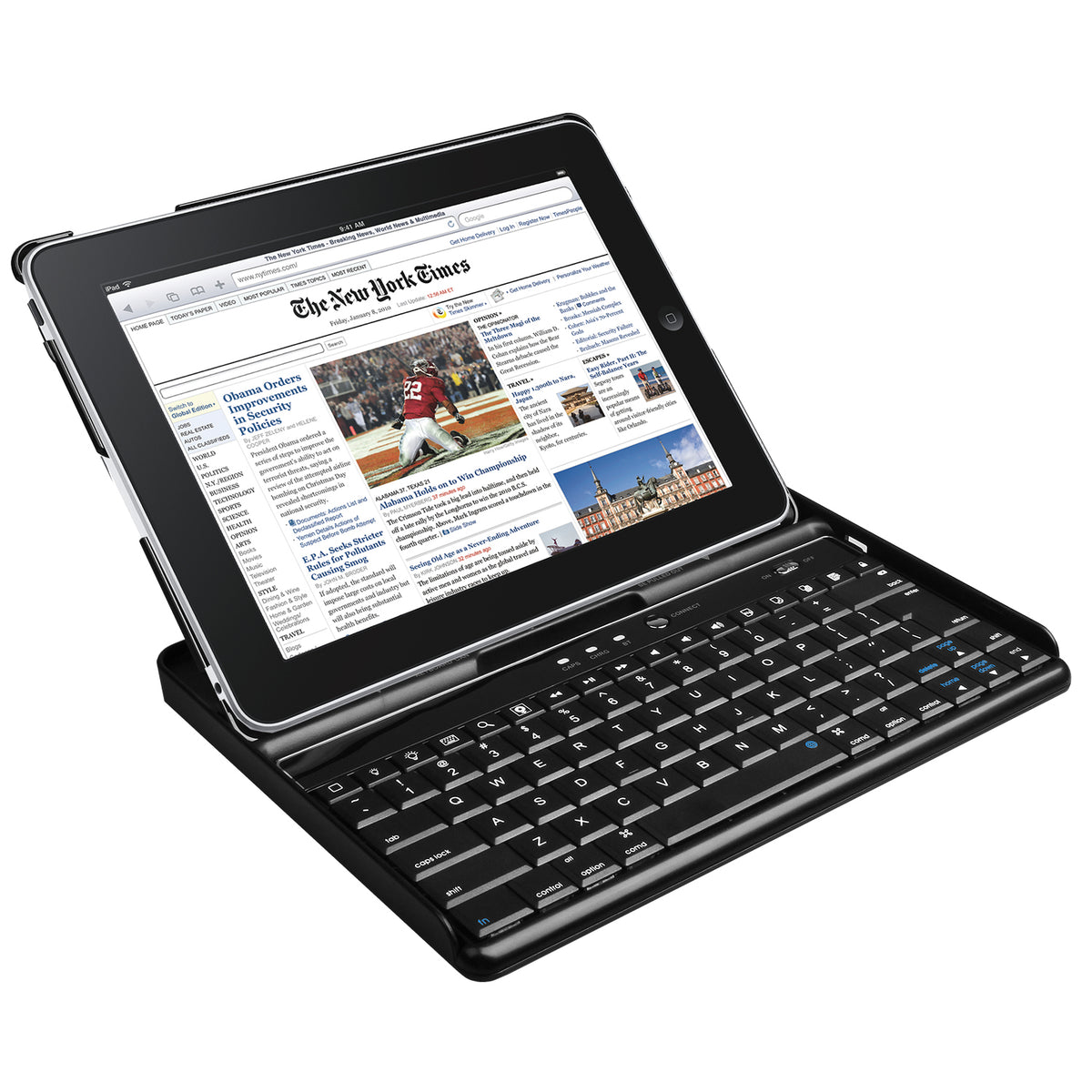 Wireless Keyboard Case for iPad 2 with Adjustable Stand