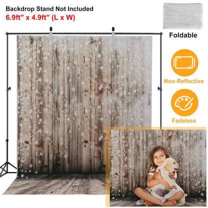 Wooden Floor Photography Backdrop 5x7ft Rustic Wall Design