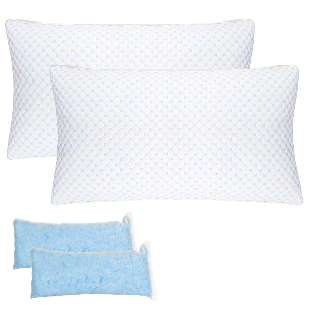 Adjustable Shredded Memory Foam Pillow with Cooling Cover