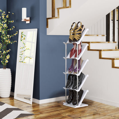5-Tier Vertical Shoe Rack - Space-Saving Stackable Organizer