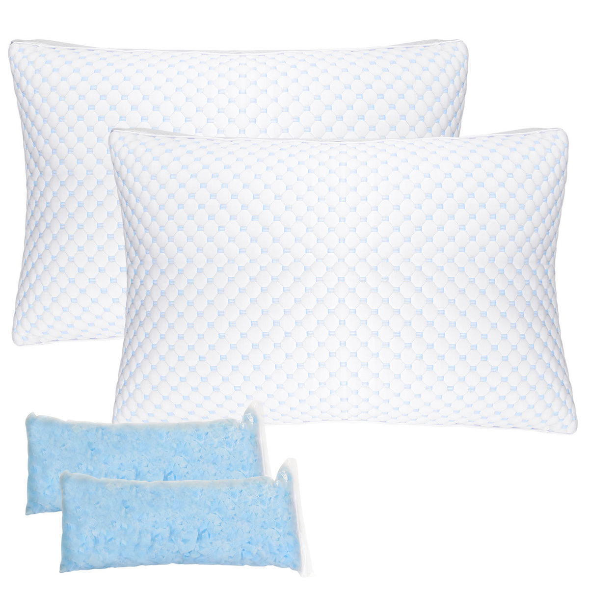 Adjustable Shredded Memory Foam Pillow with Cooling Cover