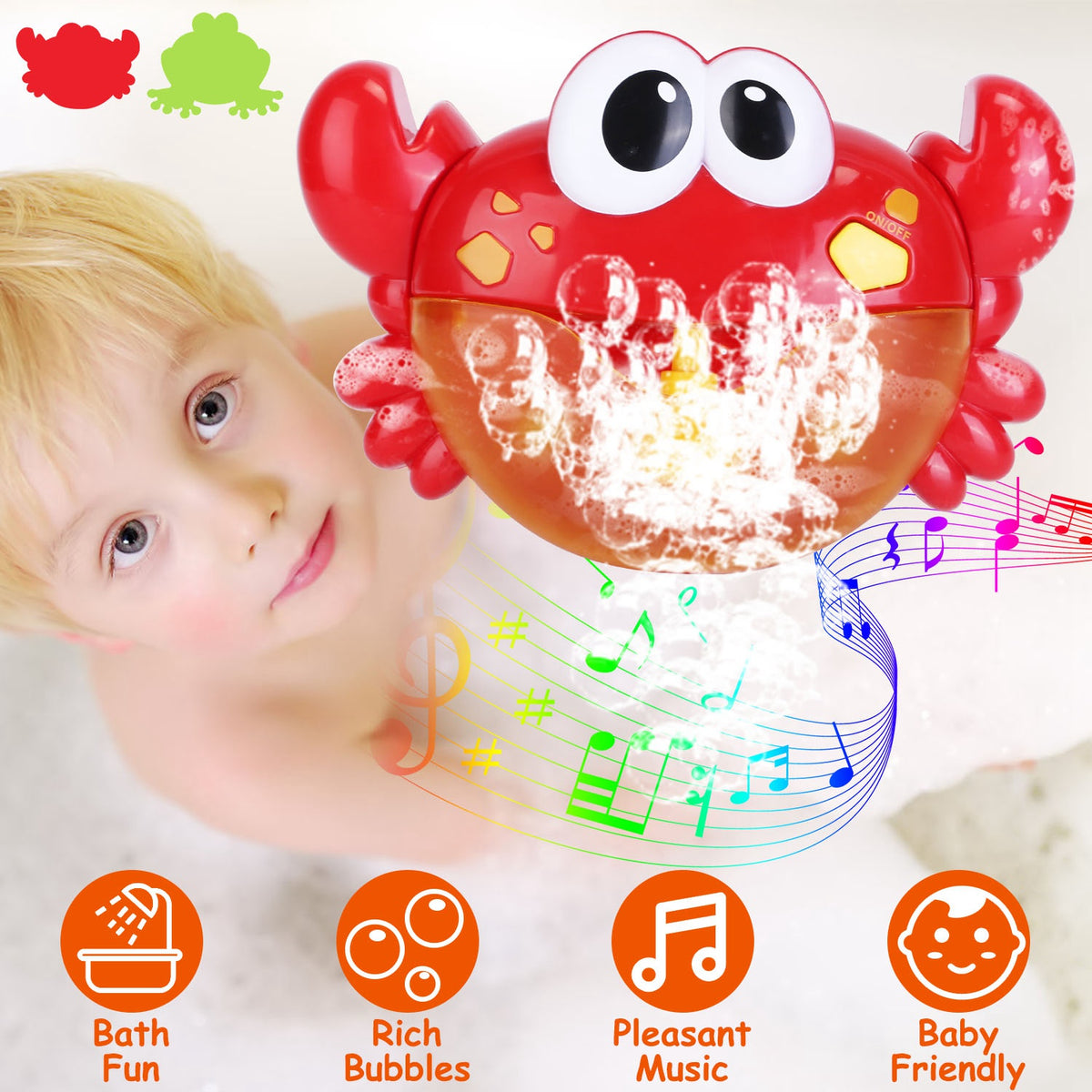Musical Bubble Bath Maker Toy with Suction Cups for Toddlers