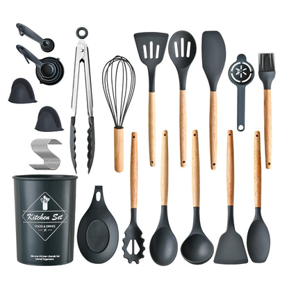 Kitchen Cooking Utensils Set - 35 Piece Silicone & Steel