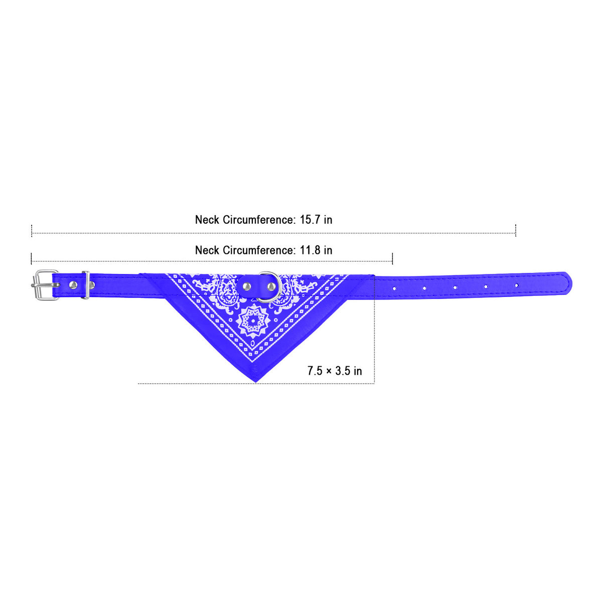 Dog Bandana Collar with Adjustable Leather Strap