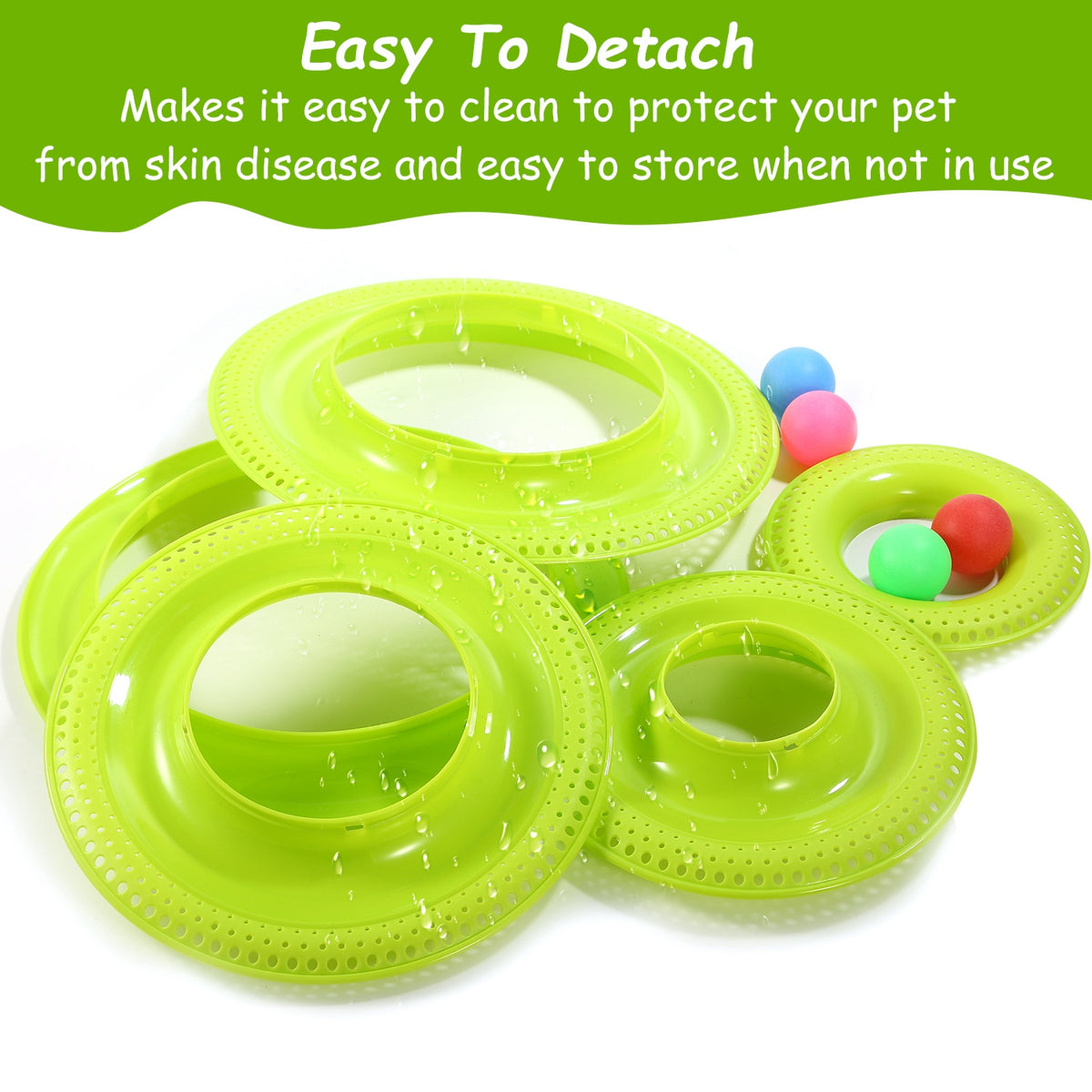 Cat Track Tower Toy 4-Layer Interactive Ball Chase Game