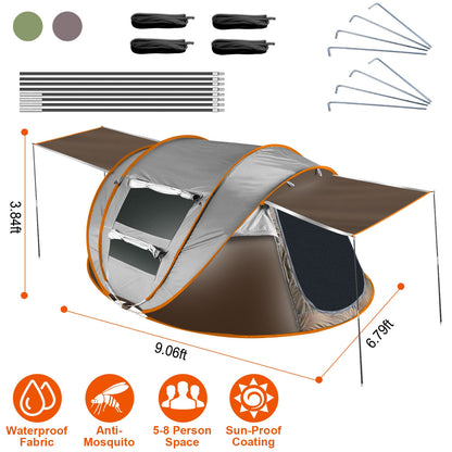 Pop Up Tent 5-8 Person Instant Setup Waterproof Camping Tent