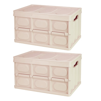 Collapsible Storage Bins with Lids - 2 Pack Stackable Organizer