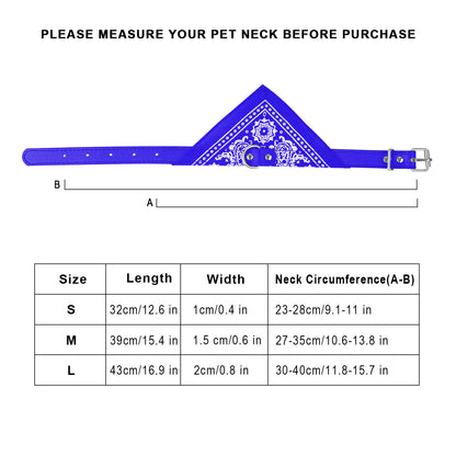 Dog Bandana Collar with Adjustable Leather Strap