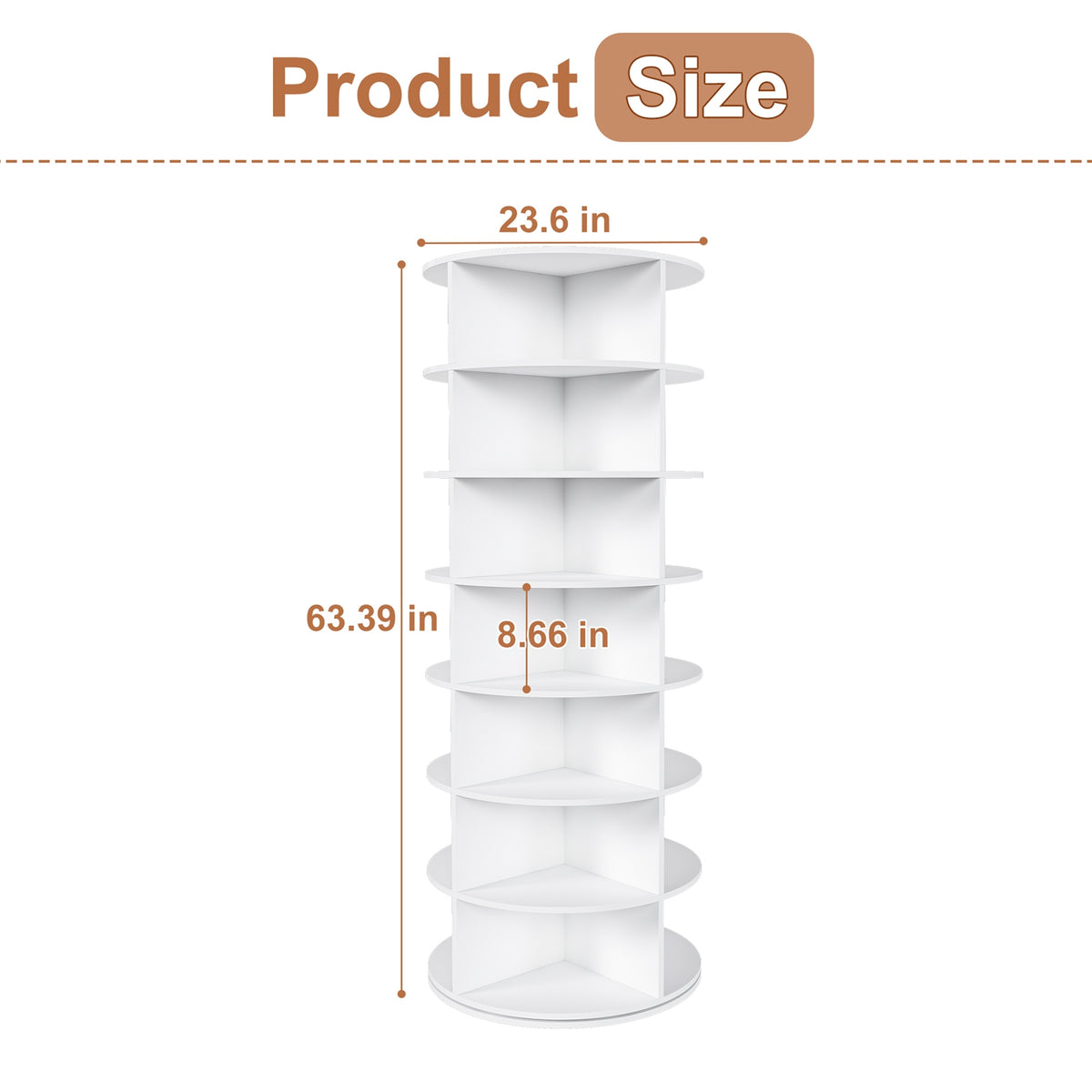 7-Tier Rotating Shoe Rack Tower, 360° Spinning Shoe Organizer with 28 Pairs Capacity, Freestanding Vertical Shoe Storage