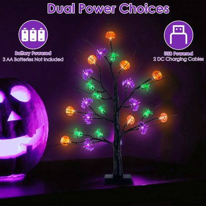 Lighted Halloween Tree 2-Pack with Timer & Adjustable Branches
