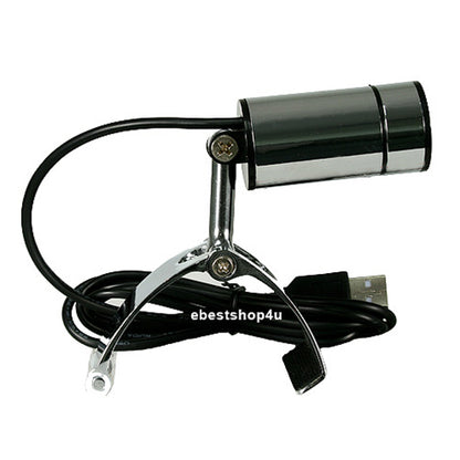Webcam with Adjustable Clip - Silver Steel Design